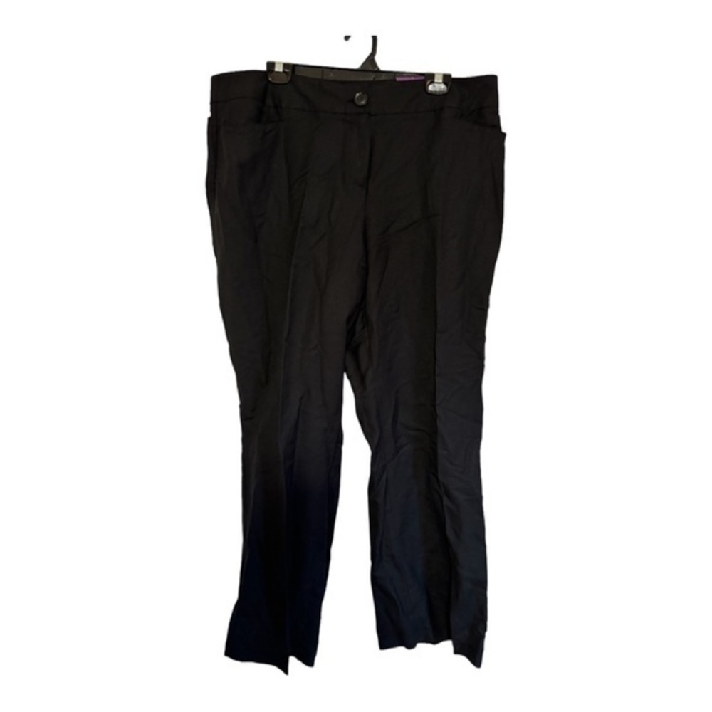 Lane Bryant Womens Classic Trouser Linen Rayon Lightweight Black Size 18